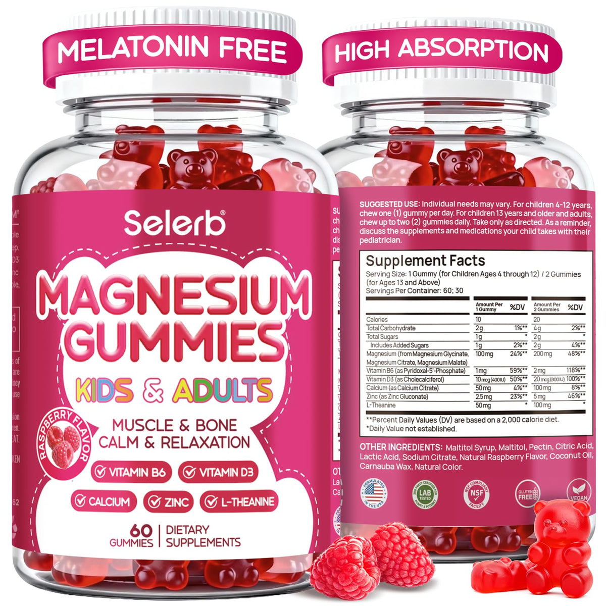 Selerb Magnesium Glycinate Gummies front view packaging