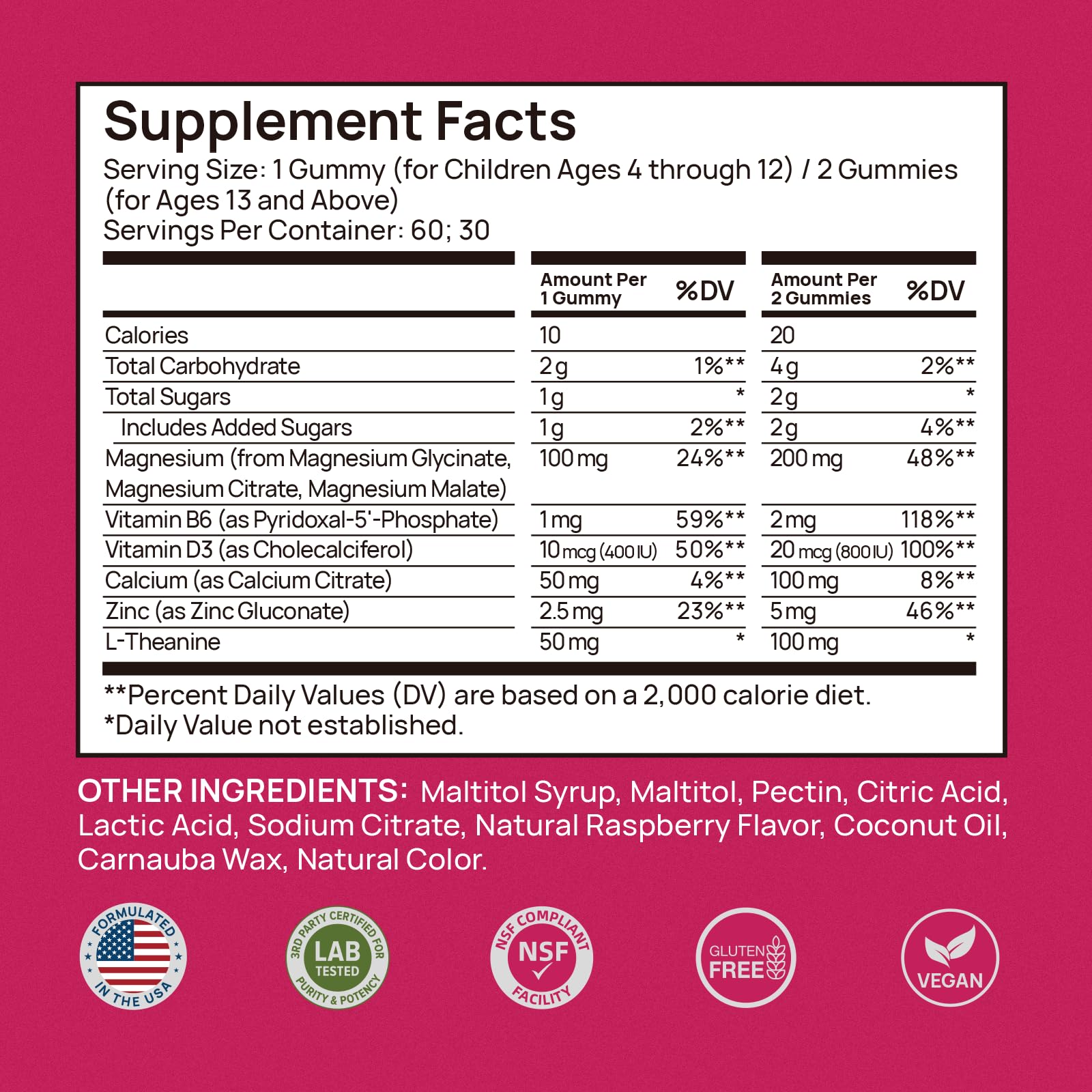 Selerb Magnesium Glycinate Gummies with fresh raspberries