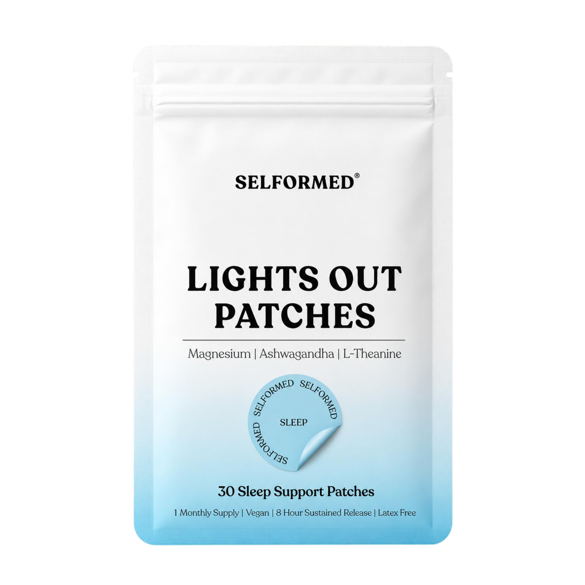 Selformed Advanced Lights Out Magnesium Deep Sleep Patches front view
