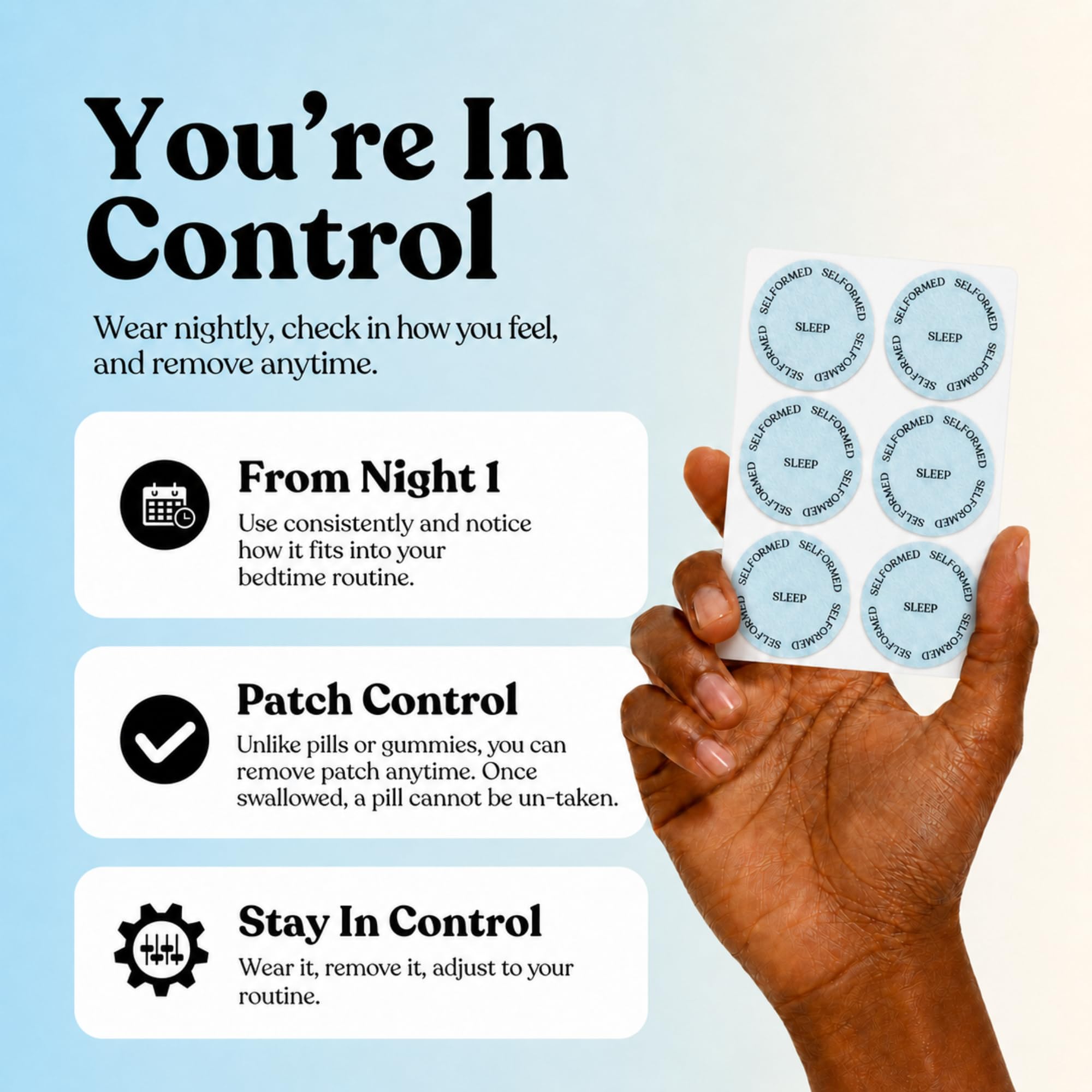 Selformed Magnesium Deep Sleep Patch close-up
