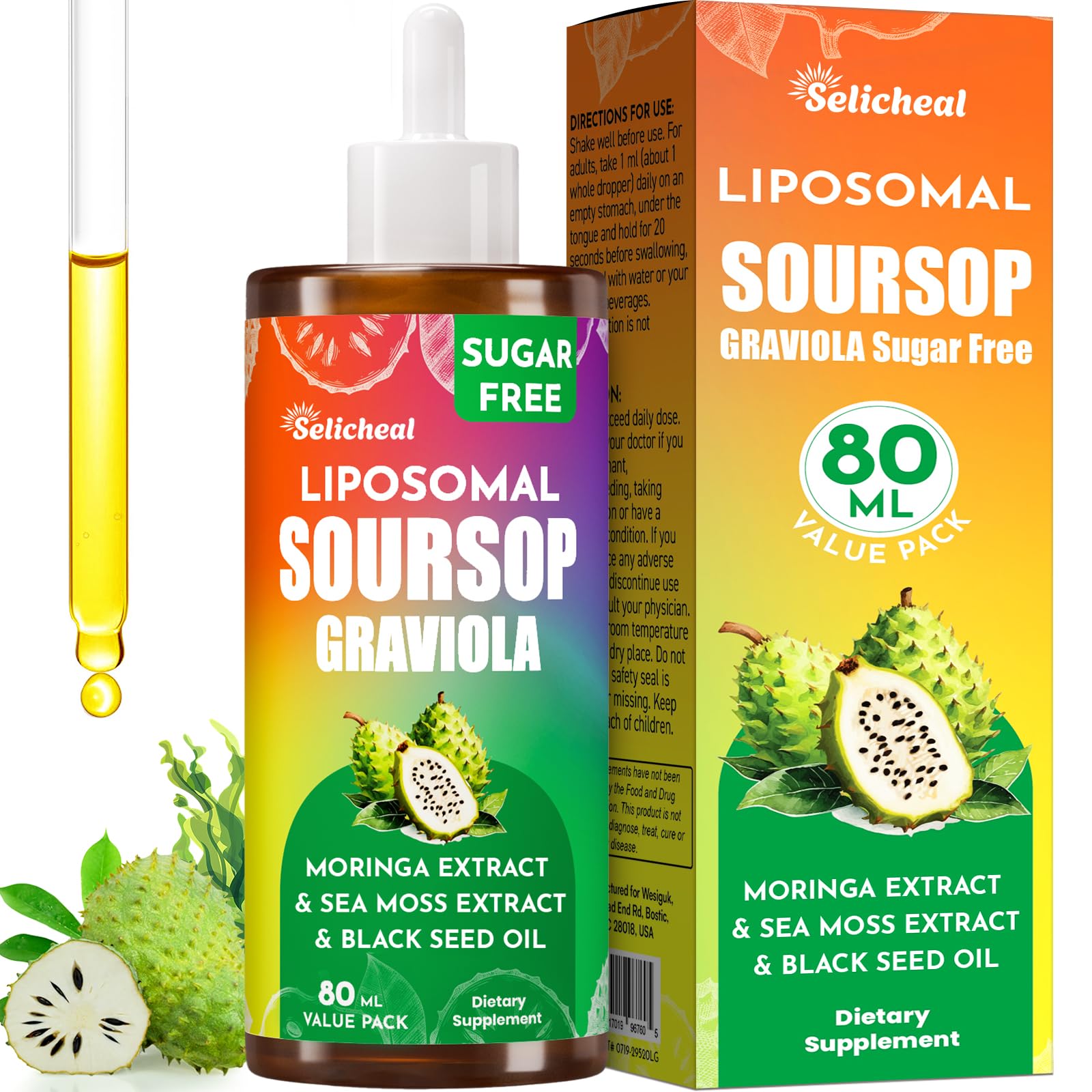 Selicheal Soursop Bitters Liquid 880MG front view
