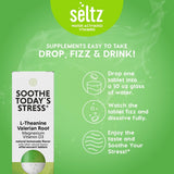 Seltz Effervescent Sleep Supplement Tablets in hand