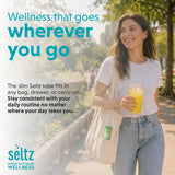 Seltz Stress Support Drink Tablets close-up of effervescent action