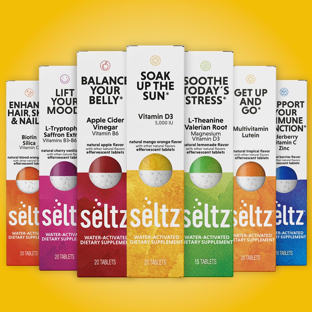 Seltz Vitamin D3 effervescent tablets being dropped into water