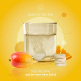 Seltz Vitamin D3 effervescent tablets with a fresh mango and orange