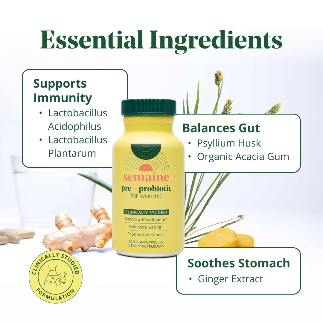 Semaine Prebiotic Capsules with ginger and prebiotic ingredients