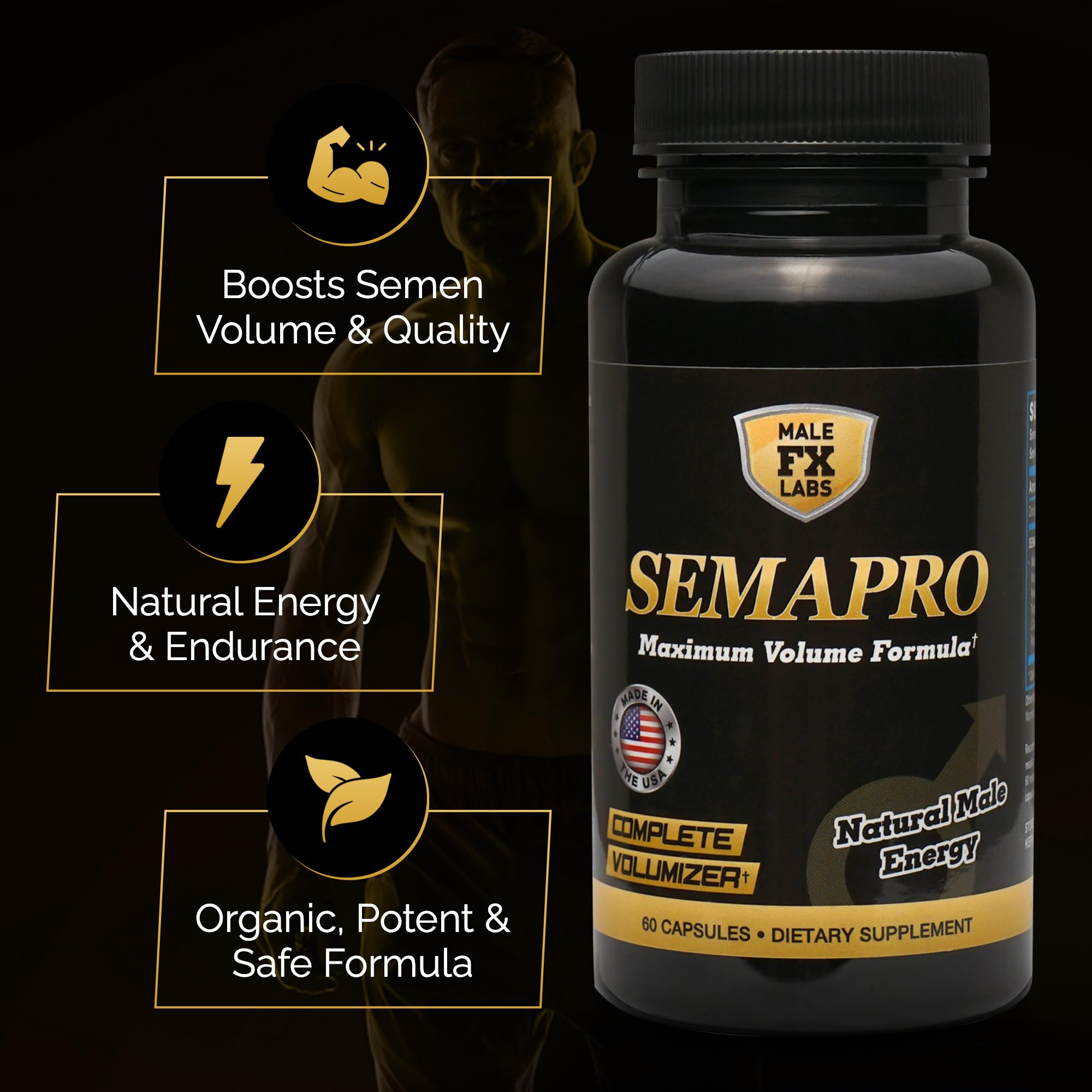 Semapro Blended Vitamin & Mineral Supplement back view with nutritional information
