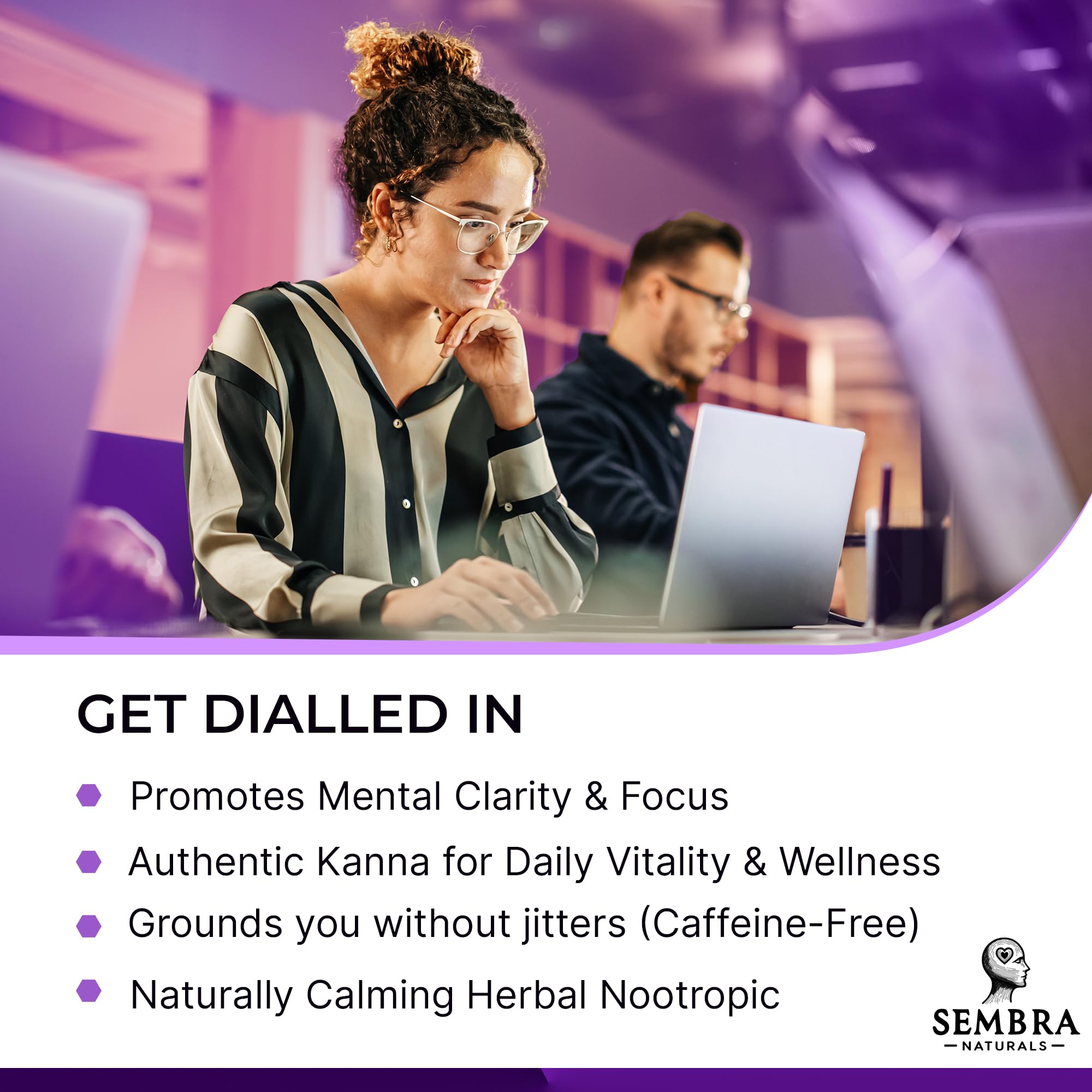 SEMBRA NATURALS Kanna Extract Capsules 50mg side view