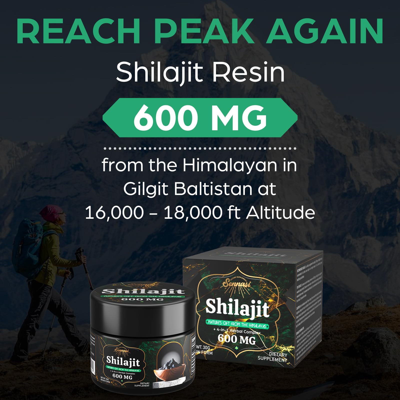 Sennasi Shilajit measuring spoon included