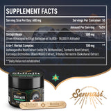 Sennasi Shilajit Pure Himalayan Organic 600mg dark glass jar