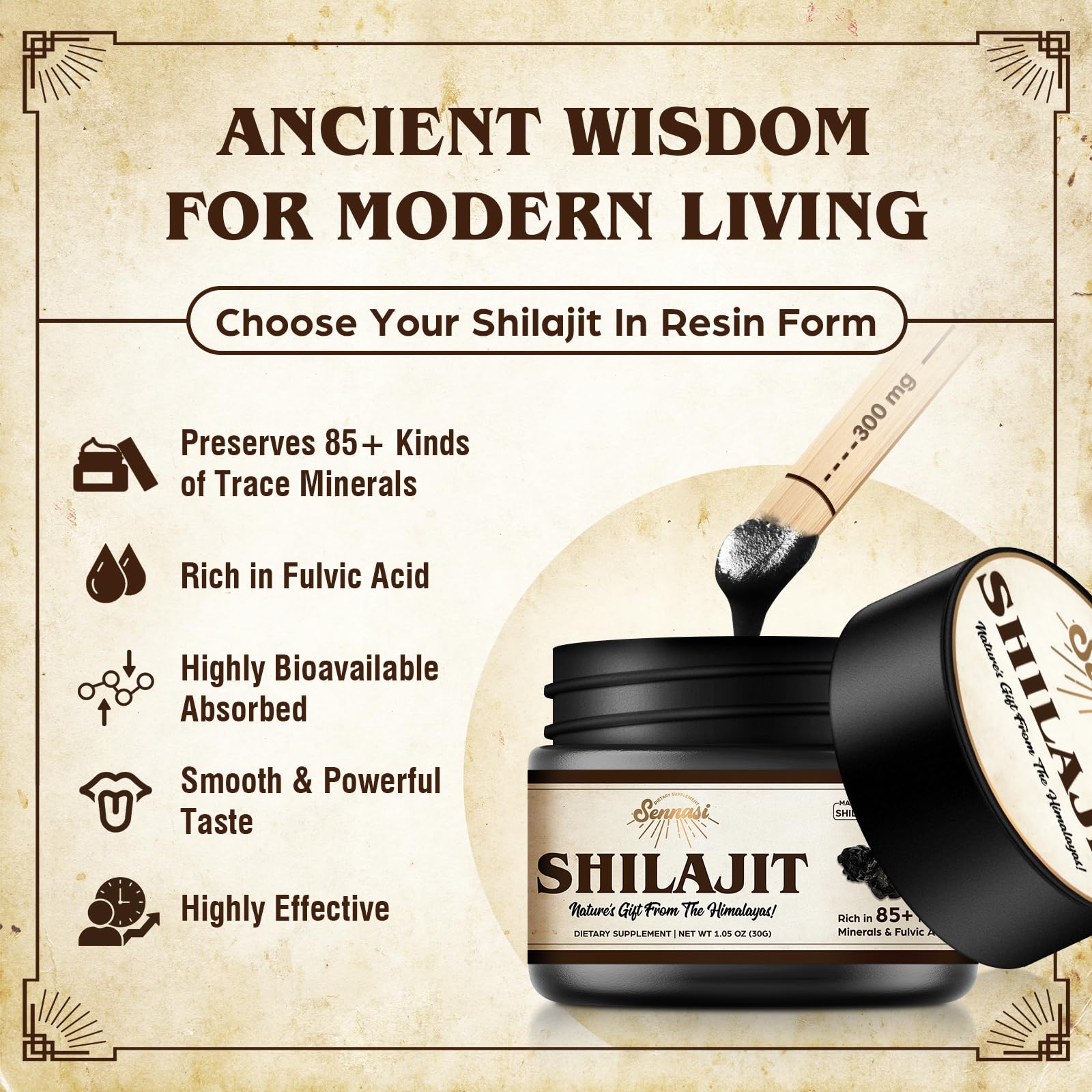 Sennasi Shilajit Resin 30g in a lifestyle setting
