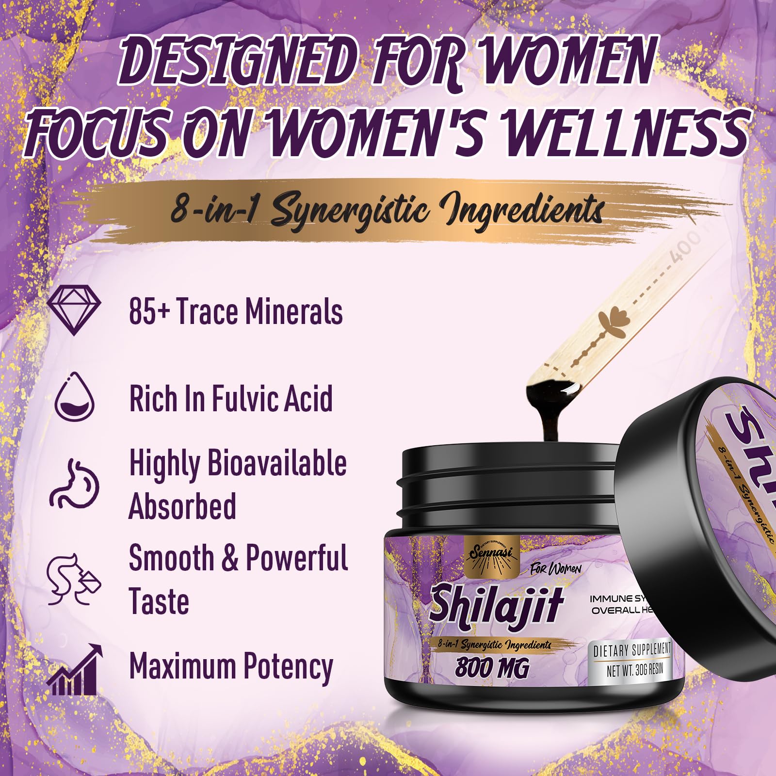 Sennasi Shilajit Resin with Black Goji Berry Extract