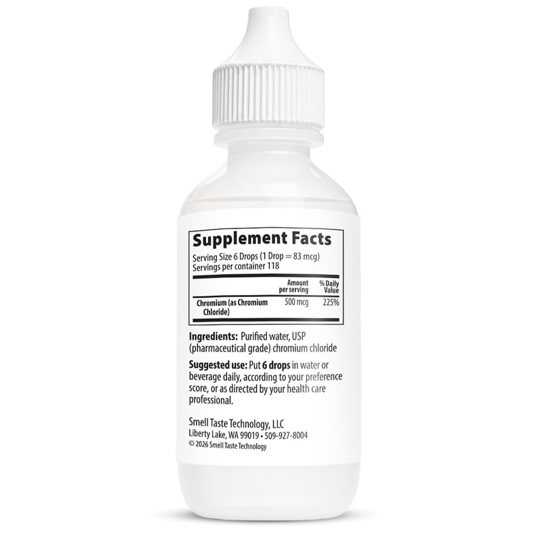 SENSEable Supplements Chromium Liquid Drops 2 oz back view