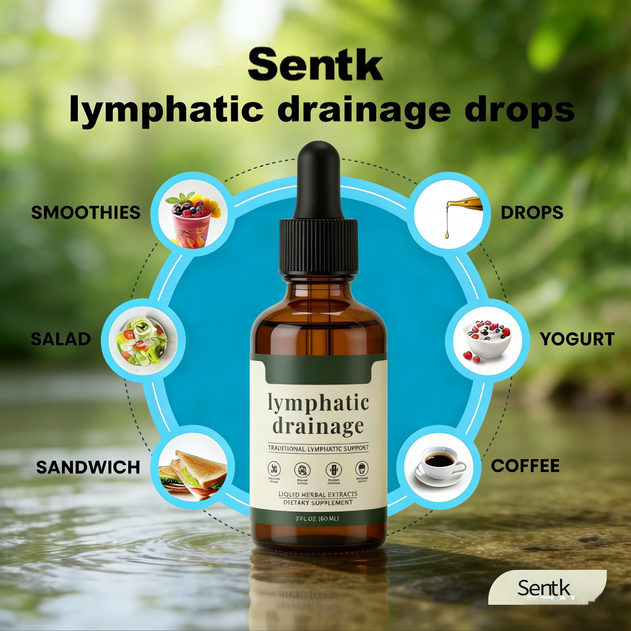 Sentk Lymph Drainage Drops bottle back view