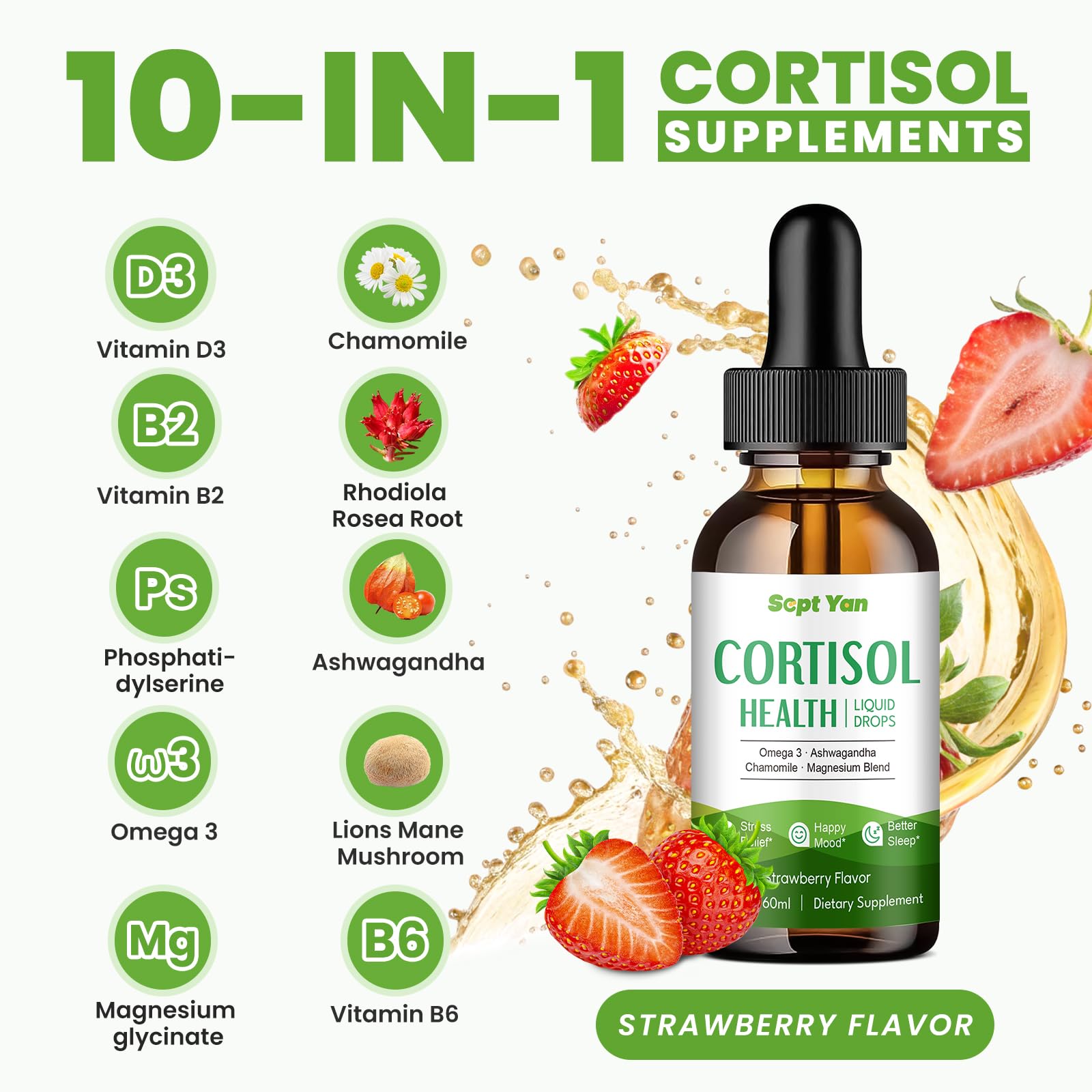 SEPT YAN cortisol drops with ingredients displayed