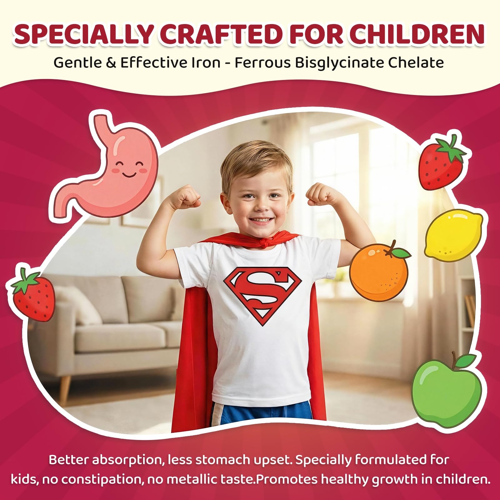 SEPT YAN Iron Gummies for Kids with other vitamins