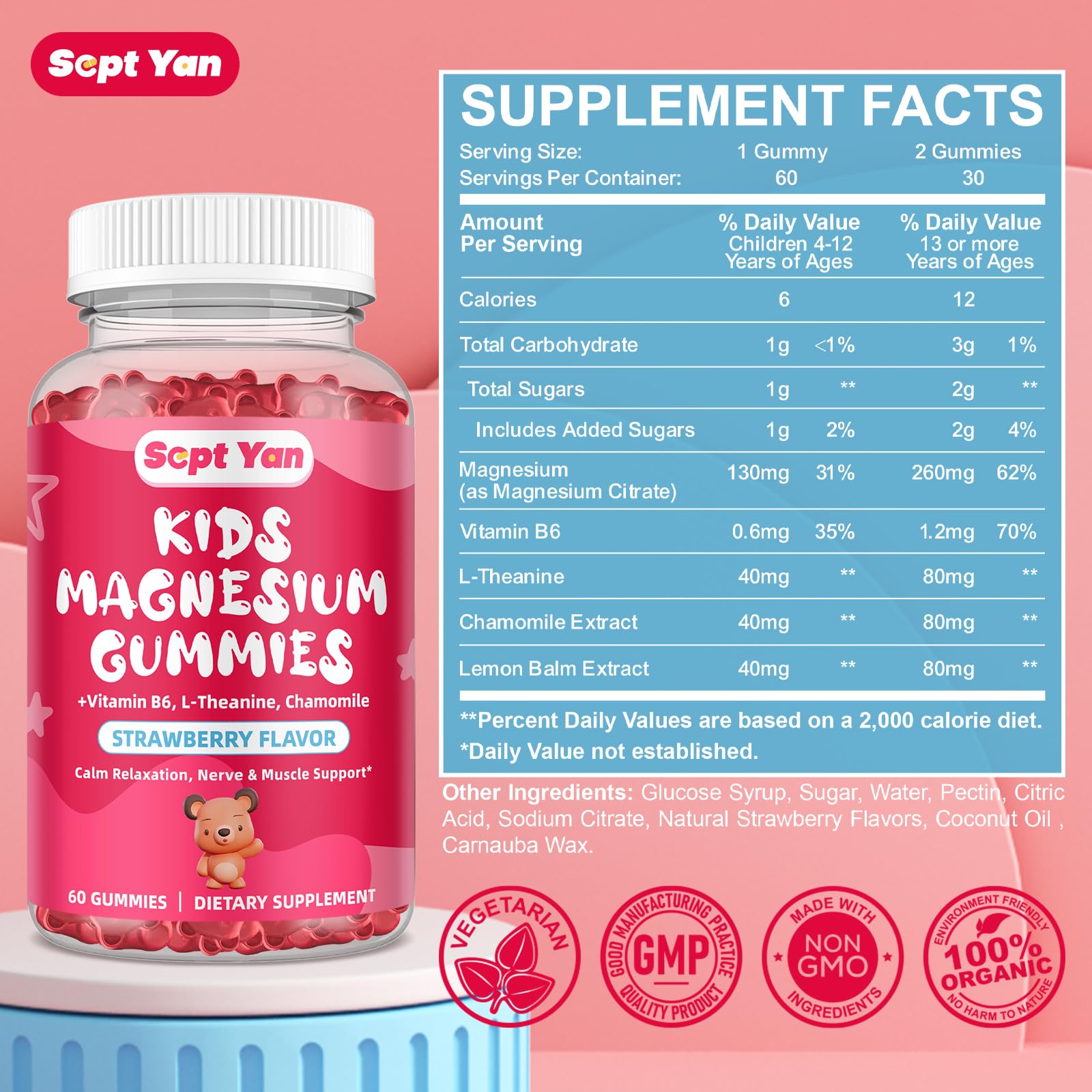 SEPT YAN Kids Magnesium Gummies lifestyle scene with children