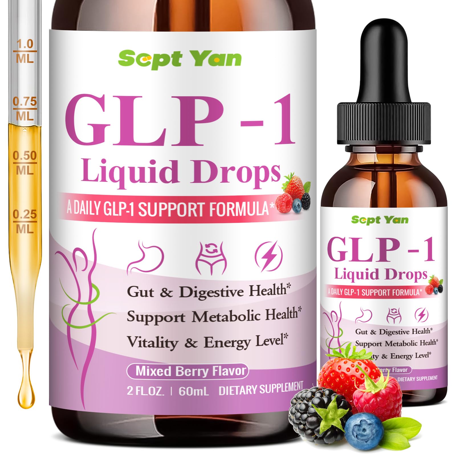 SEPT YAN Liquid Supplement front view with lemon flavour