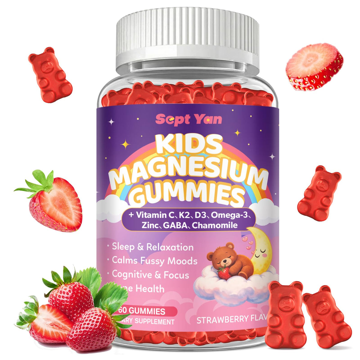 SEPT YAN Magnesium Glycinate Gummies for Kids front view