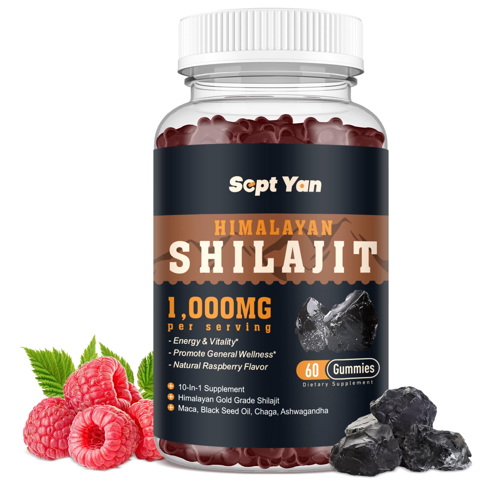 SEPT YAN Shilajit Gummies front view with packaging