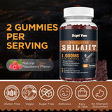 SEPT YAN Shilajit Gummies in a hand for size reference