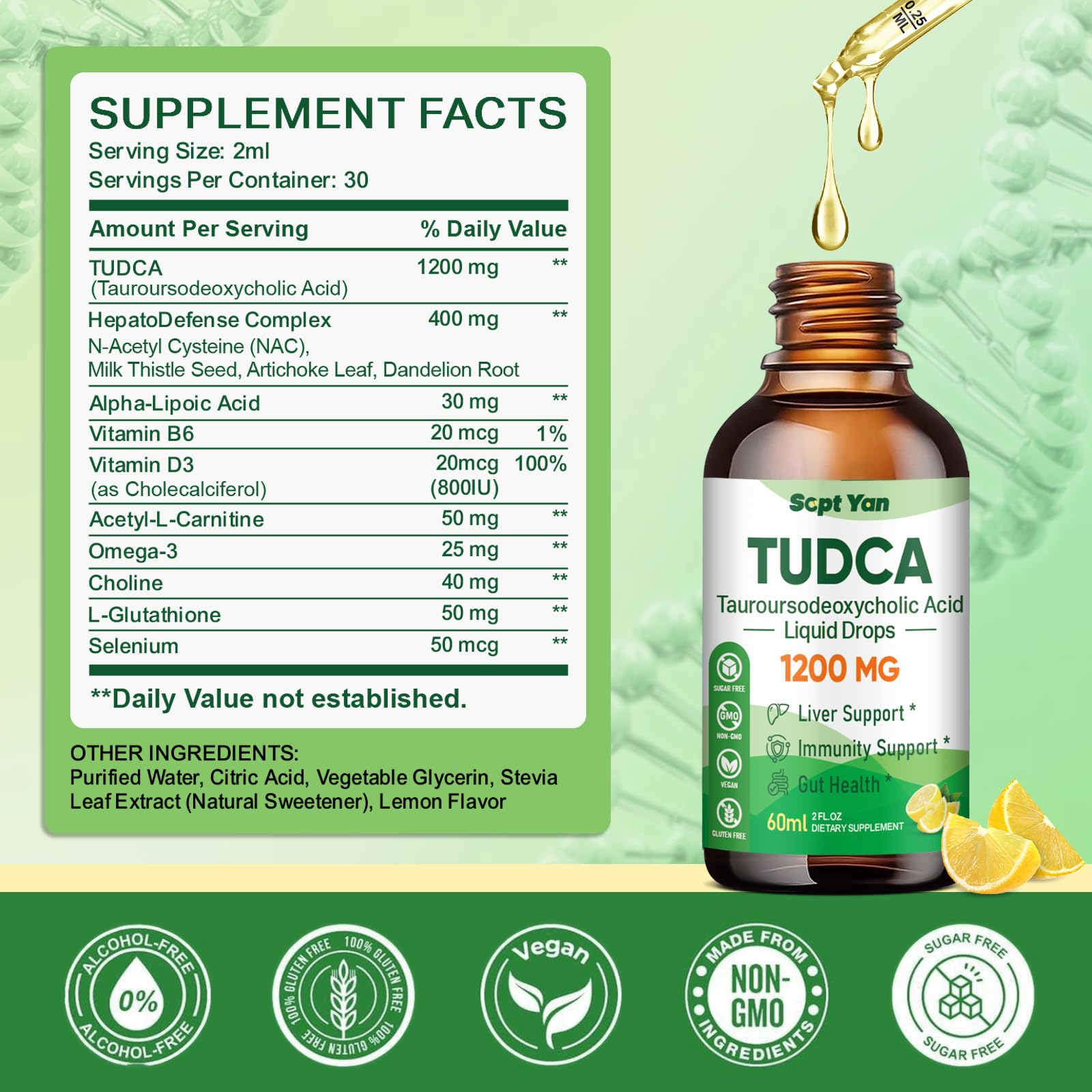 SEPT YAN TUDCA Drops bottle with calibrated dropper