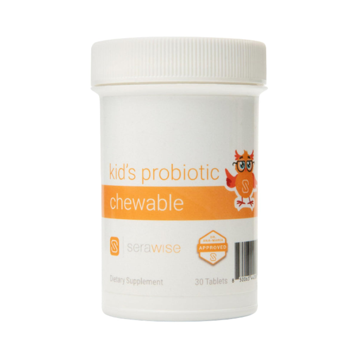 Serawise Kids Probiotic Chewable Tablets front view packaging