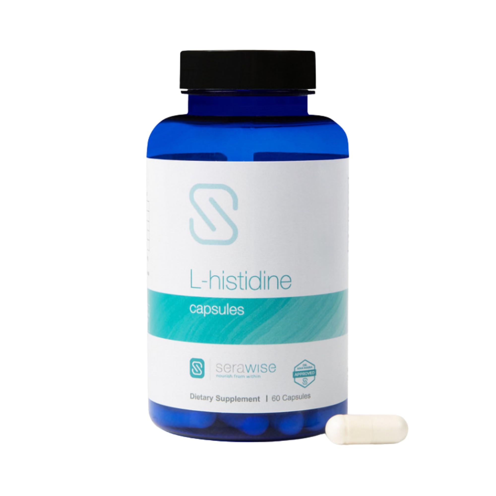 Serawise L-Histidine Skin Support Supplement 60 Capsules front view