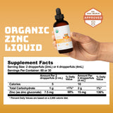 Serawise Organic Liquid Zinc 168g bottle side view