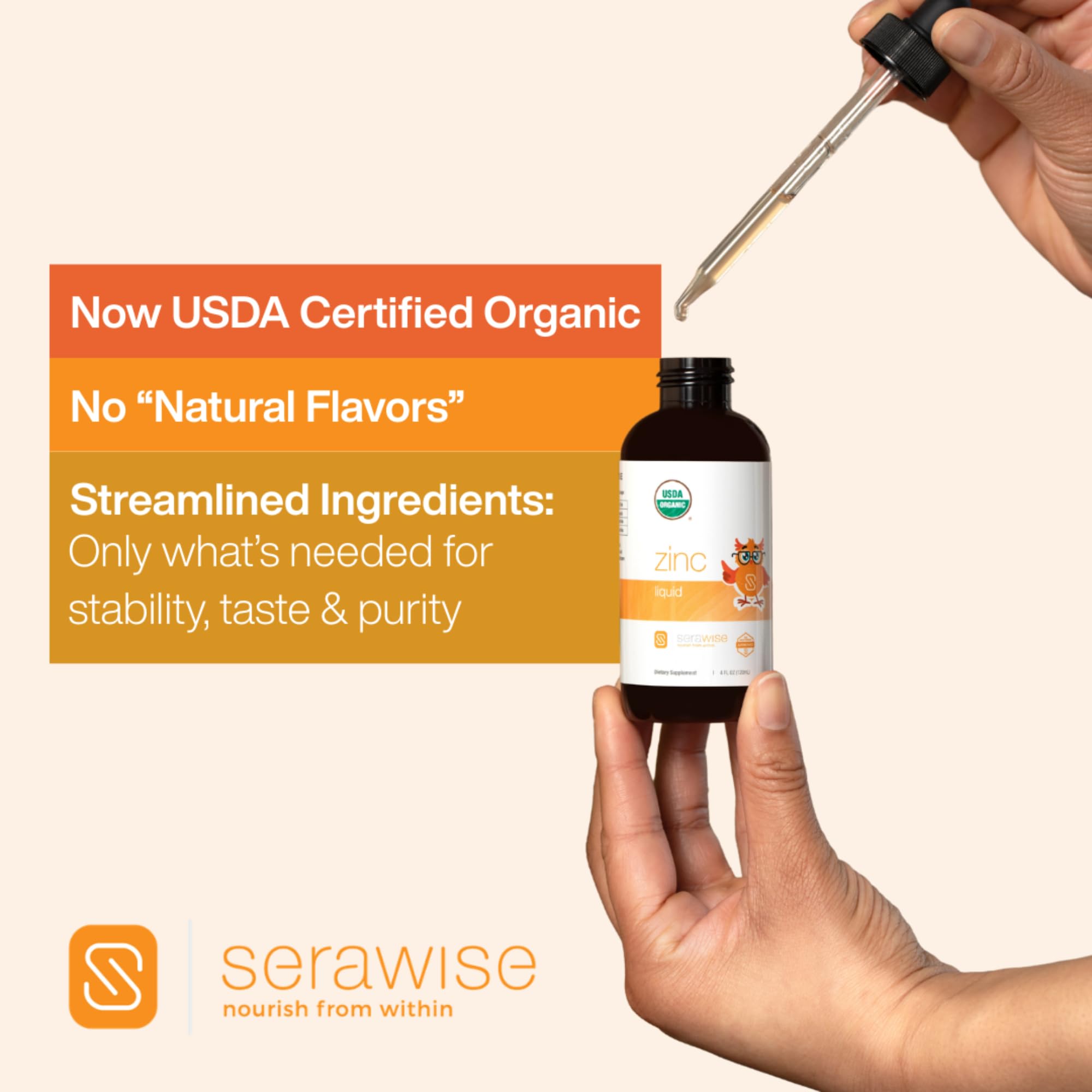 Serawise Organic Liquid Zinc 168g in a lifestyle setting