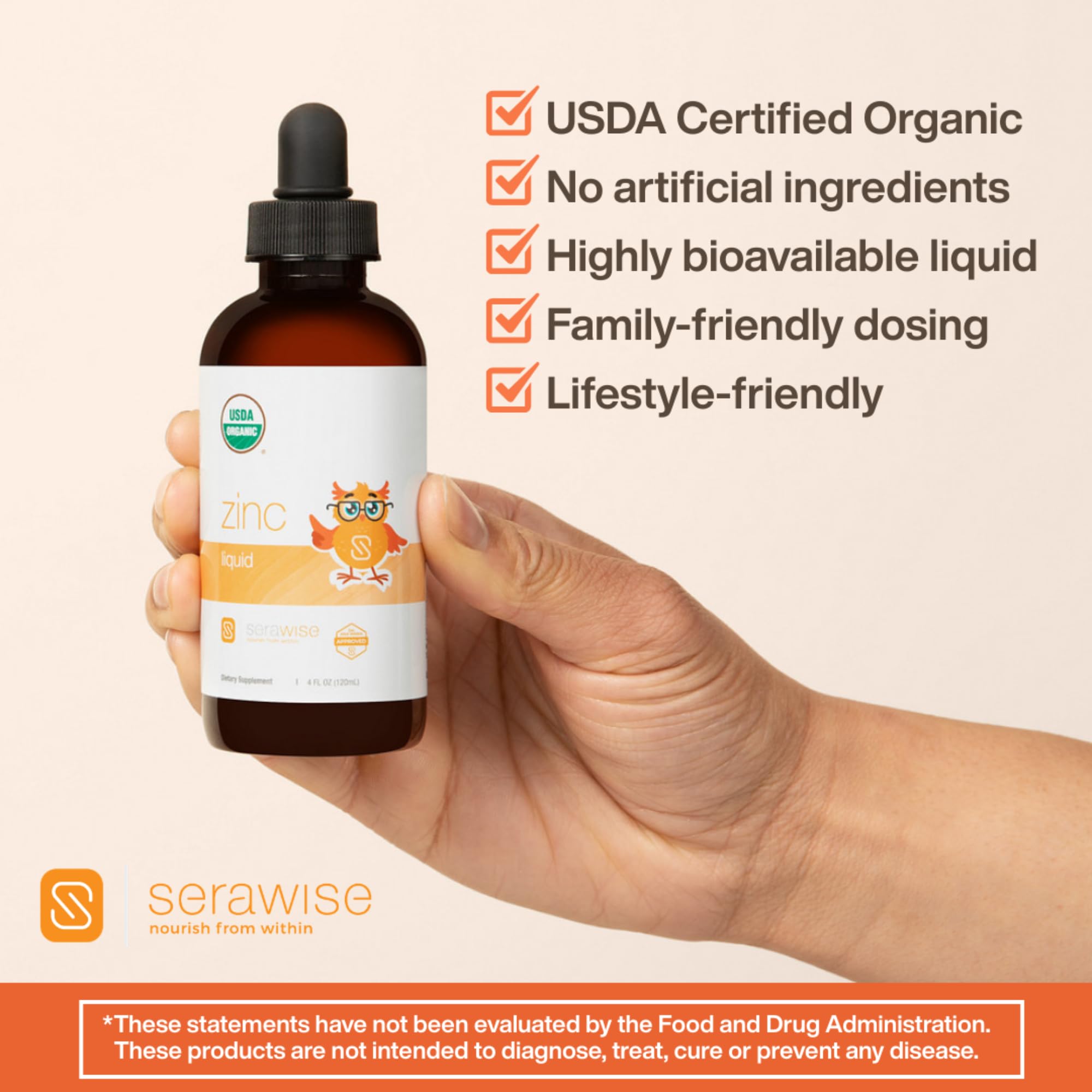 Serawise Organic Liquid Zinc 168g with measuring spoon