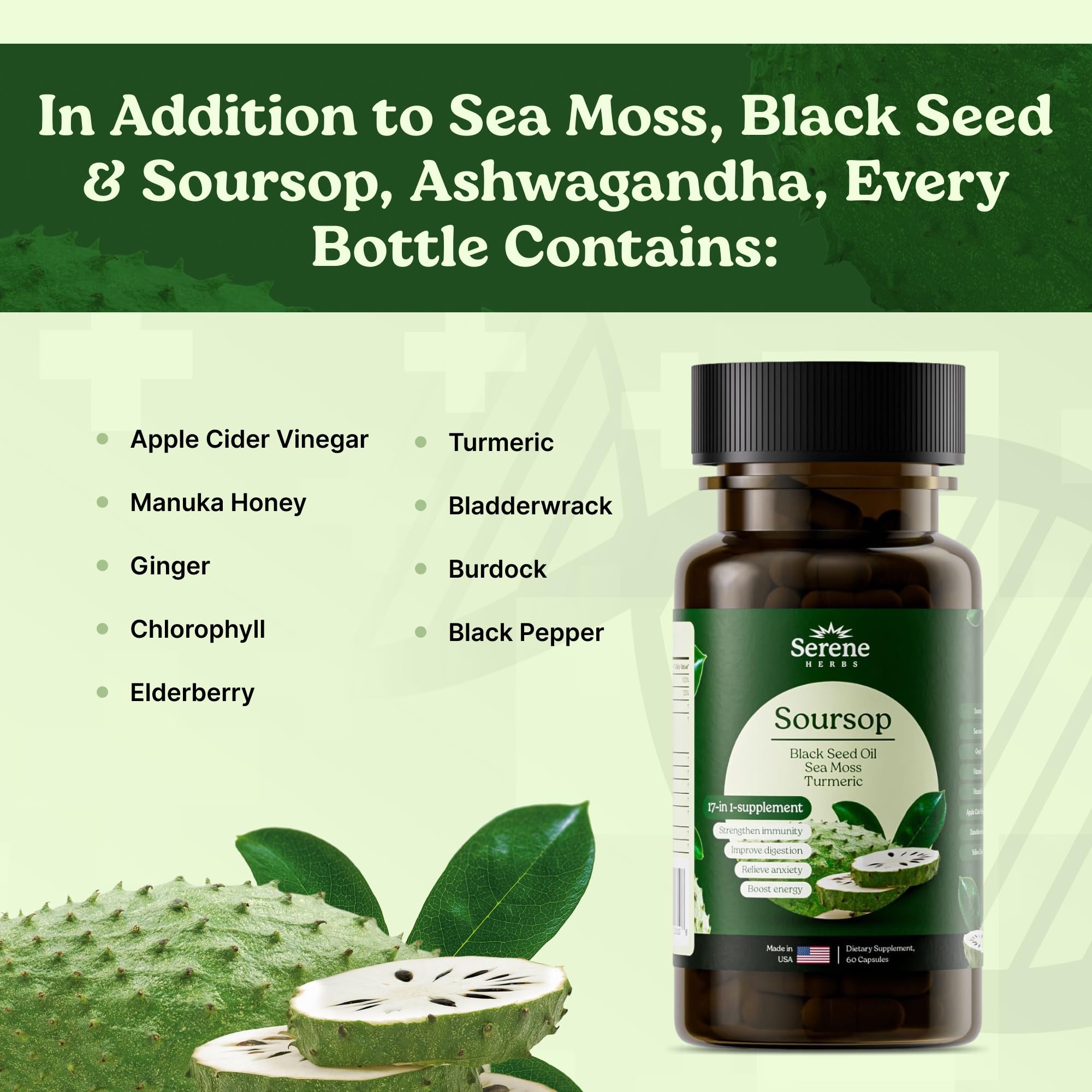 Serene Herbs 17-in-1 Blended Vitamin & Mineral Supplement ingredients list