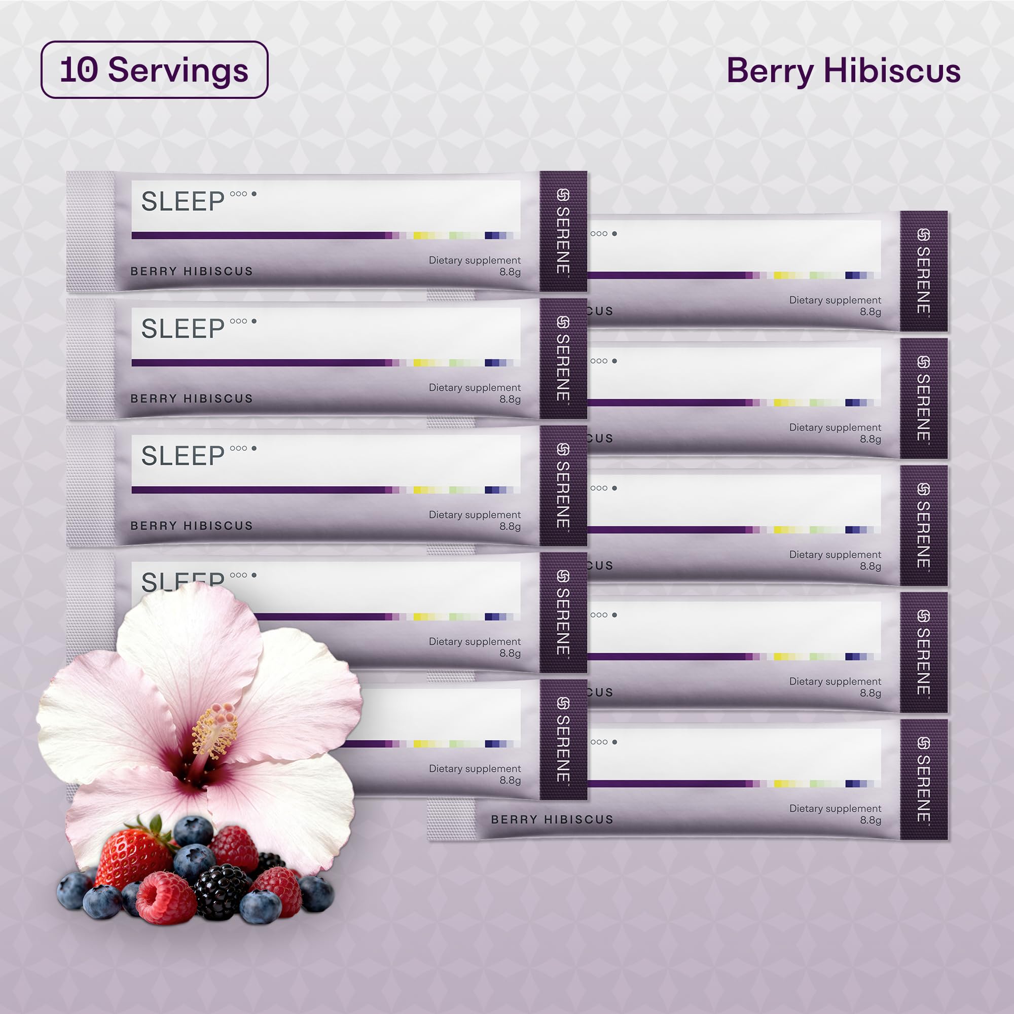 Serene Sleep Magnesium Glycinate Drink Powder with fresh cherries