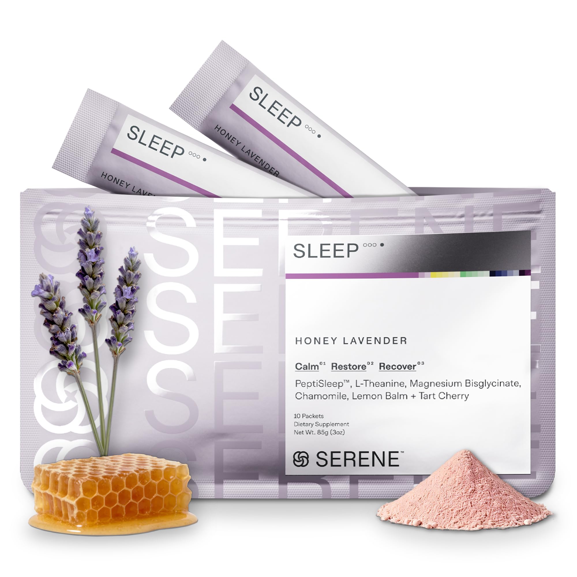 Serene Sleep Magnesium Glycinate Powder front view packaging