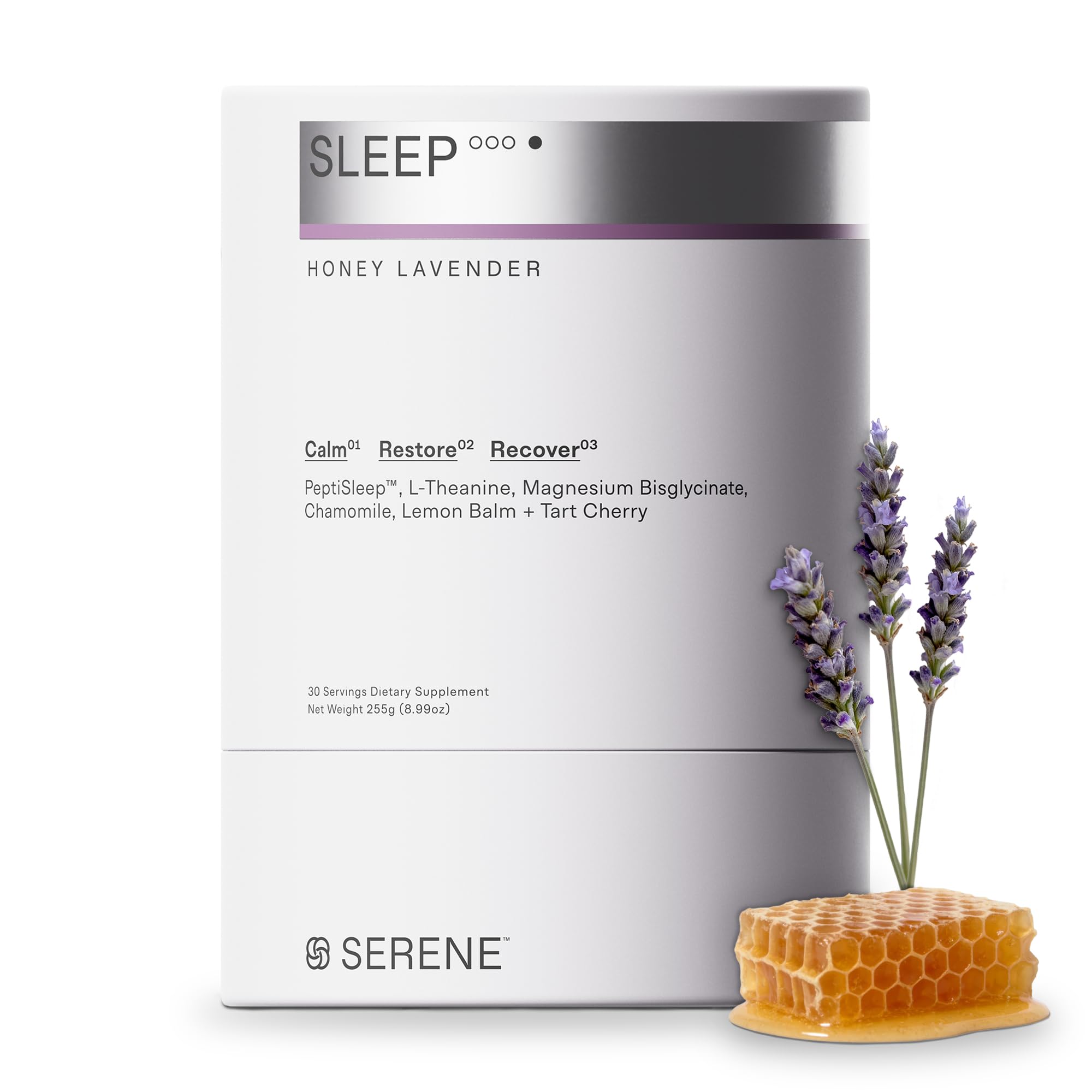 Serene Sleep Magnesium Glycinate Powder front view packaging