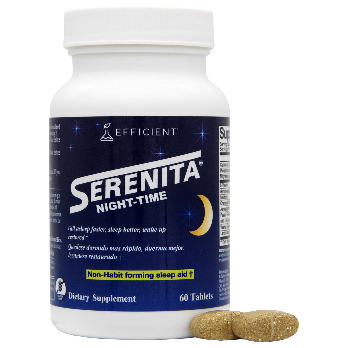 SERENITA Night-Time Sleep Aid 60 Capsules front view