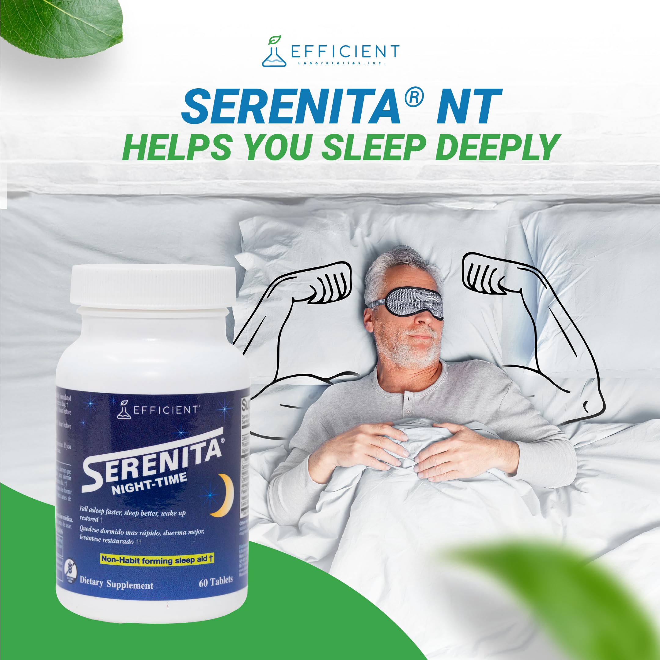 SERENITA Night-Time Sleep Aid bottle with capsules