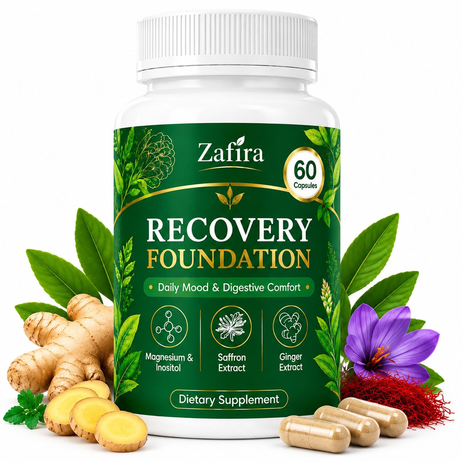 Sereniva Saffron Supplements 60 capsules front view