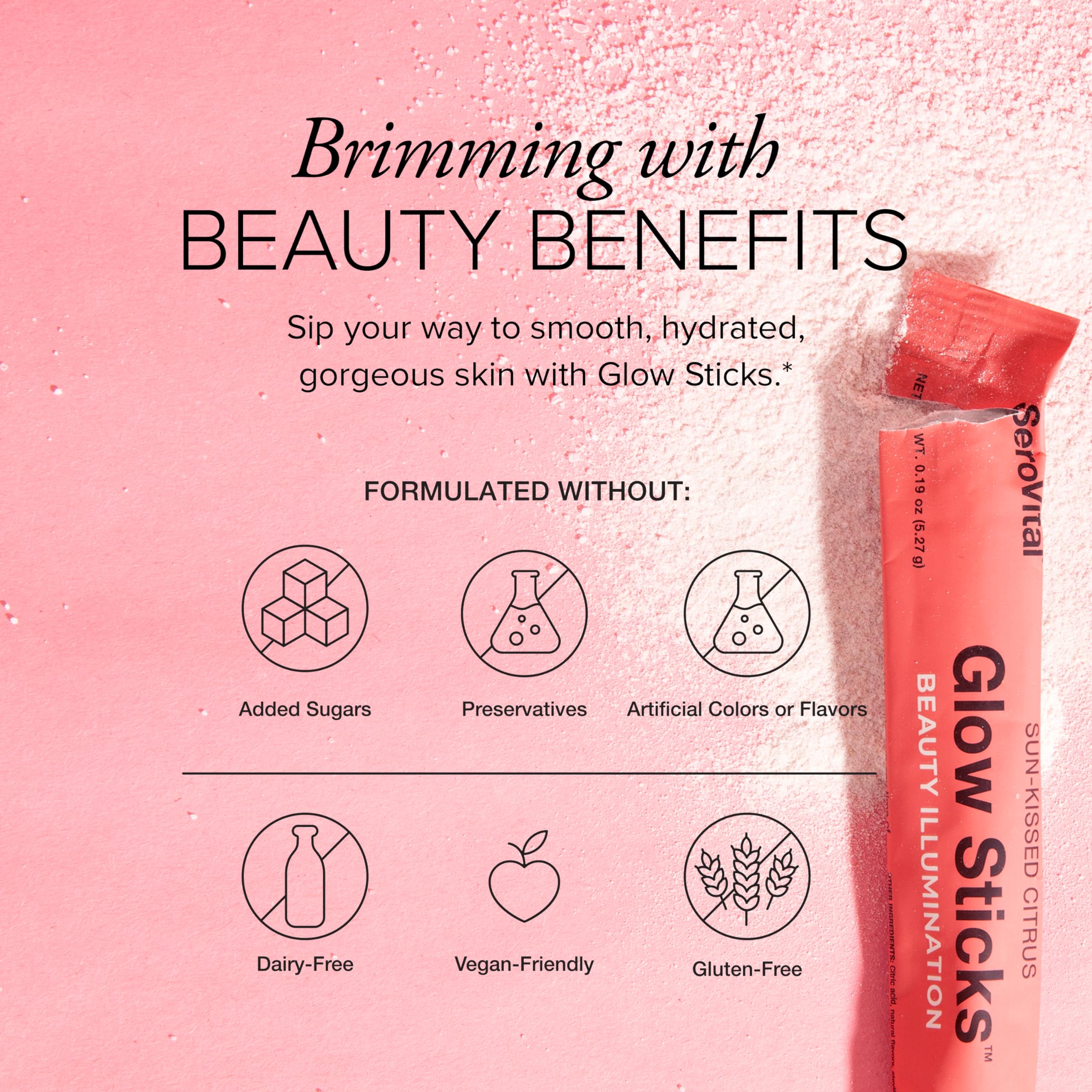Serovital Glow Sticks product on a kitchen counter