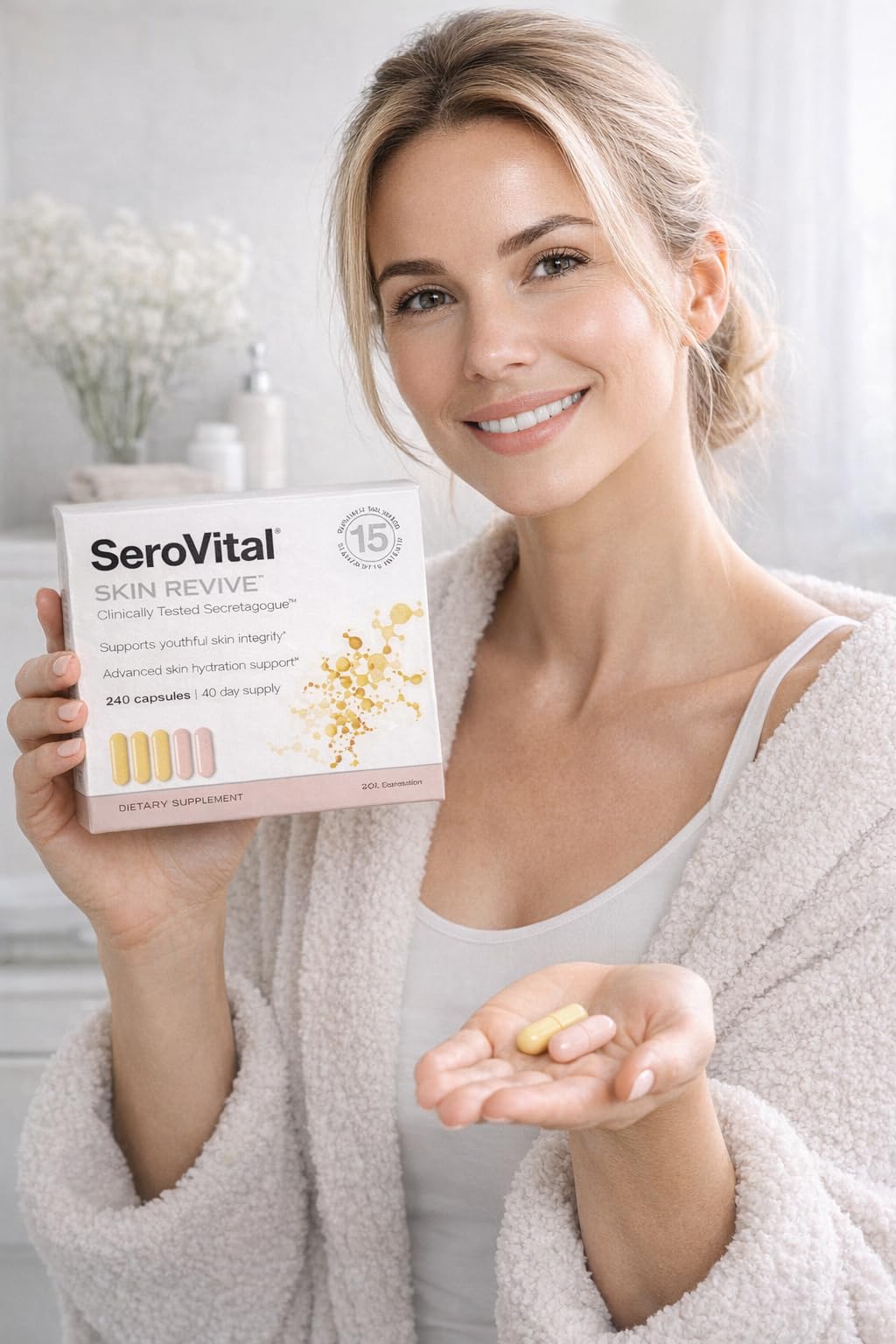 Serovital Supplement on a table