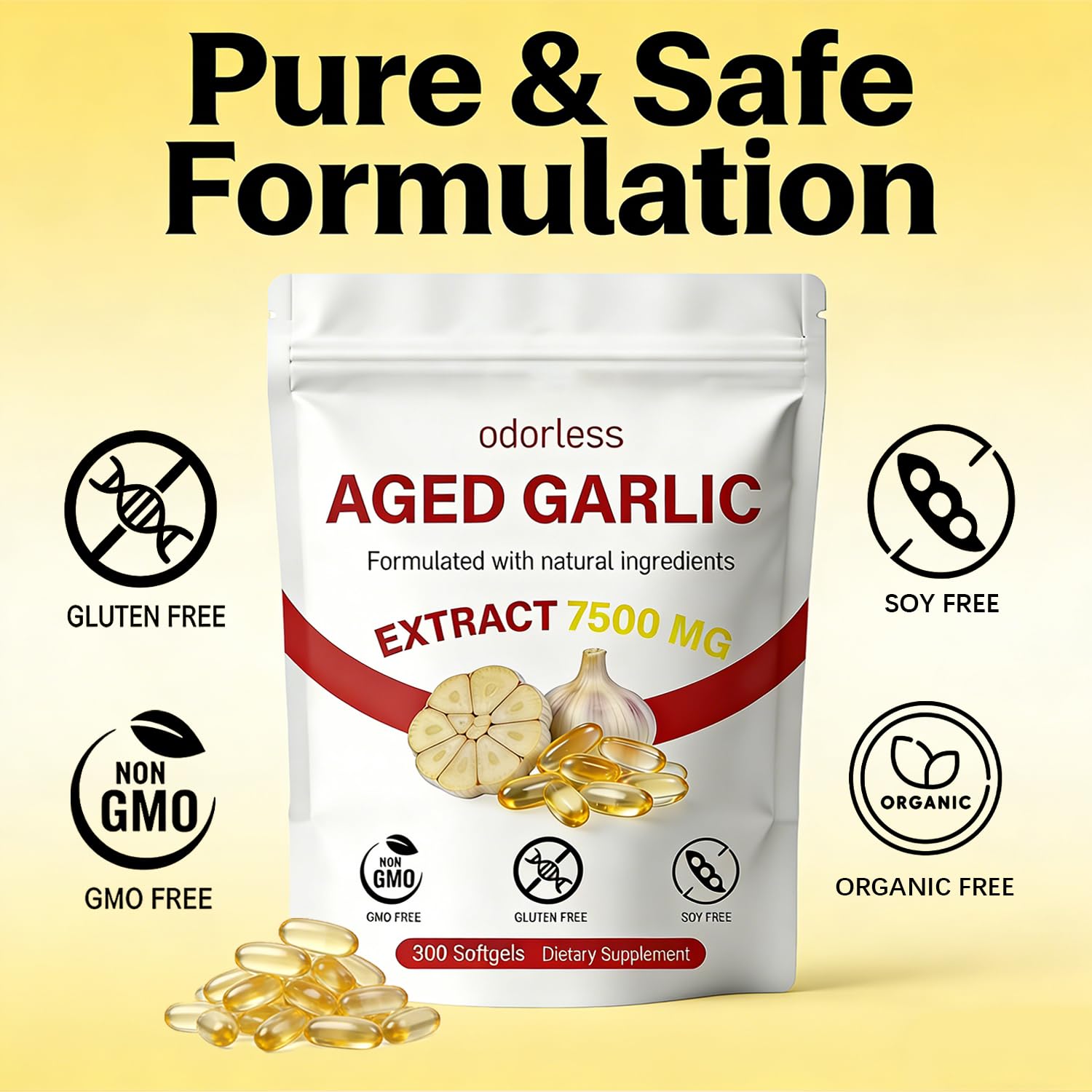 SERSANVE Garlic Softgels in a lifestyle setting on a kitchen counter