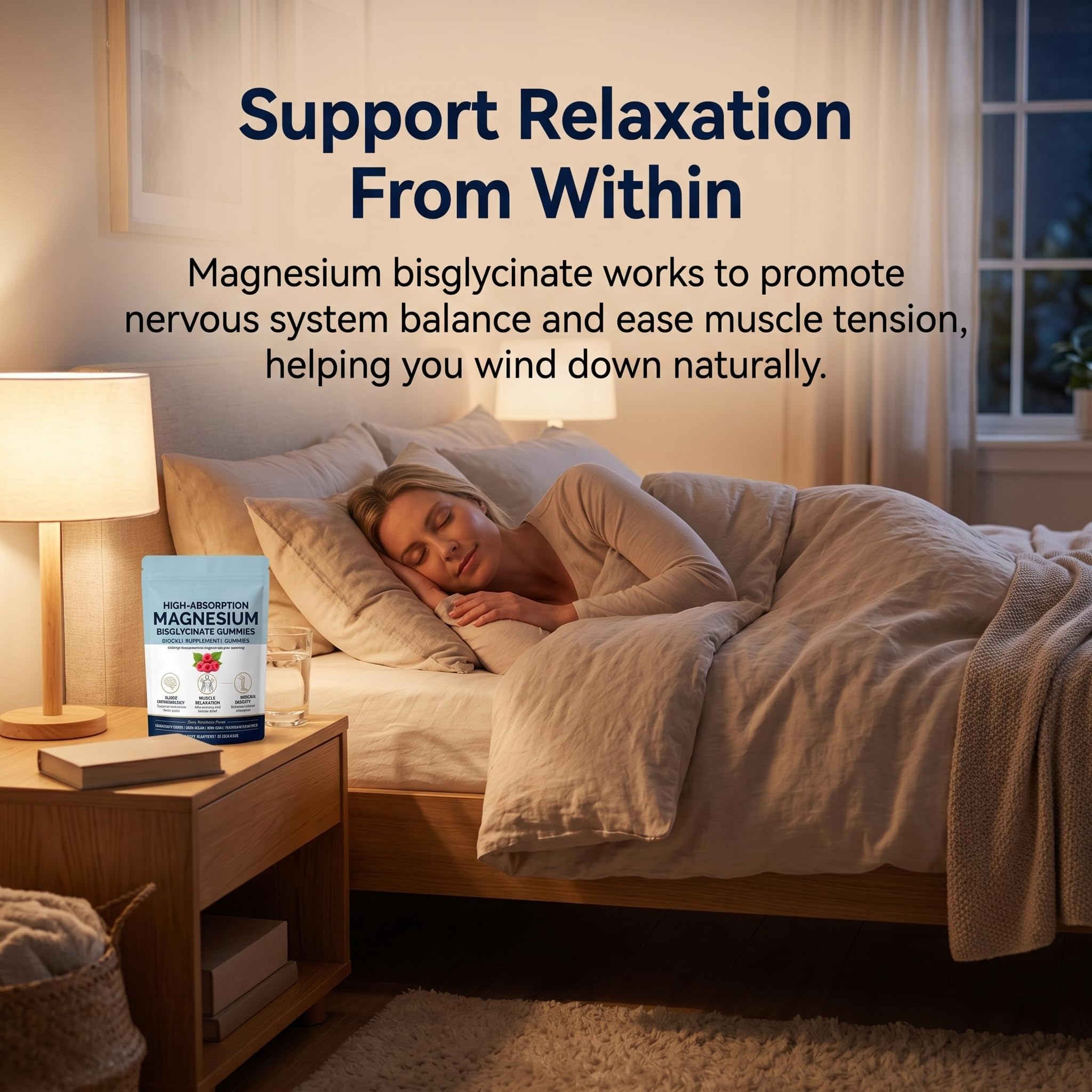 SERSANVE Magnesium Gummies lifestyle shot with a person enjoying them