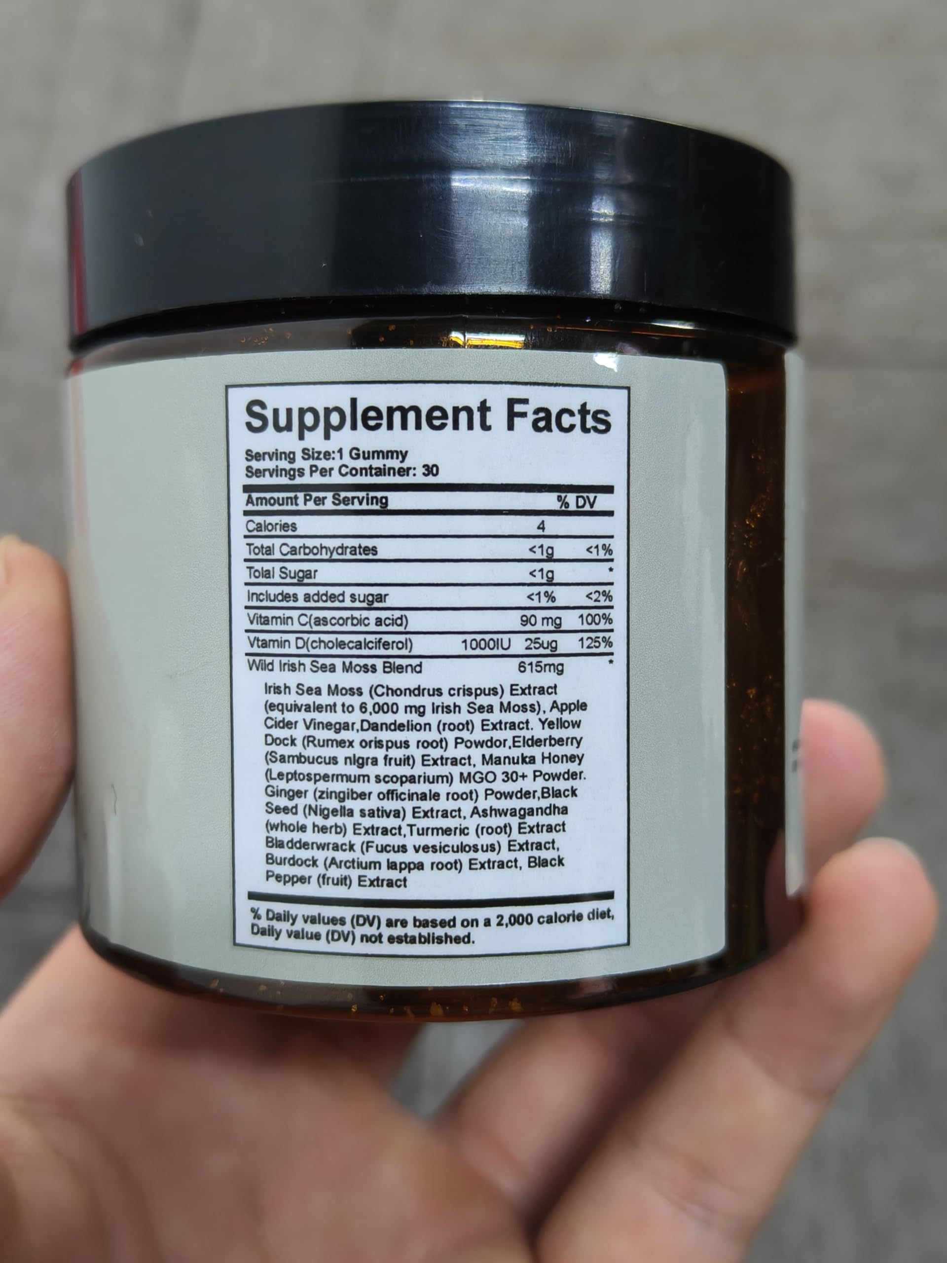 SERSANVE Sea Moss Gummy Vitamins lifestyle scene with healthy foods