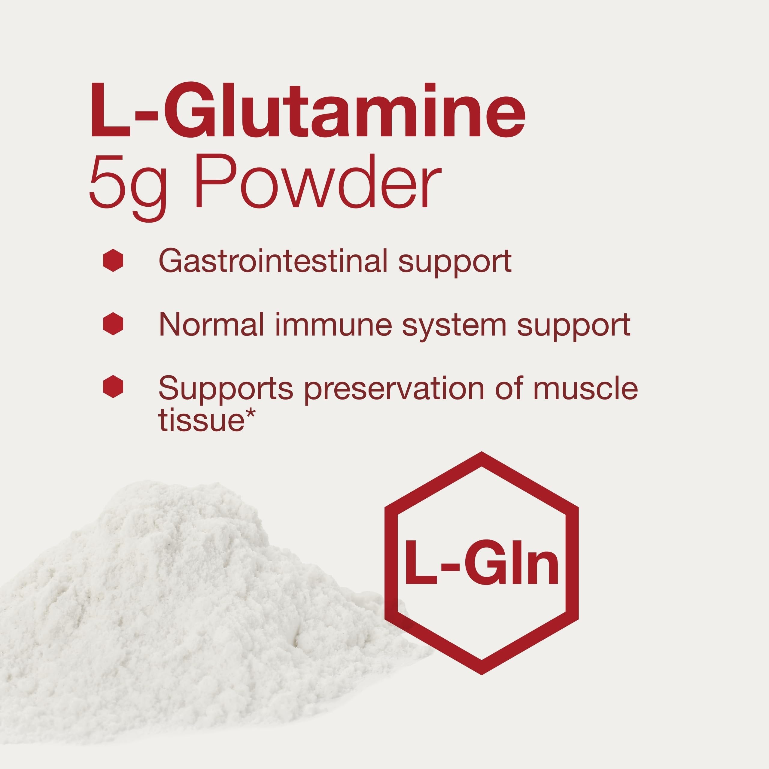 Serving size of L-Glutamine Powder in a bowl