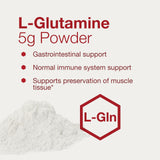 Serving size of L-Glutamine Powder in a bowl