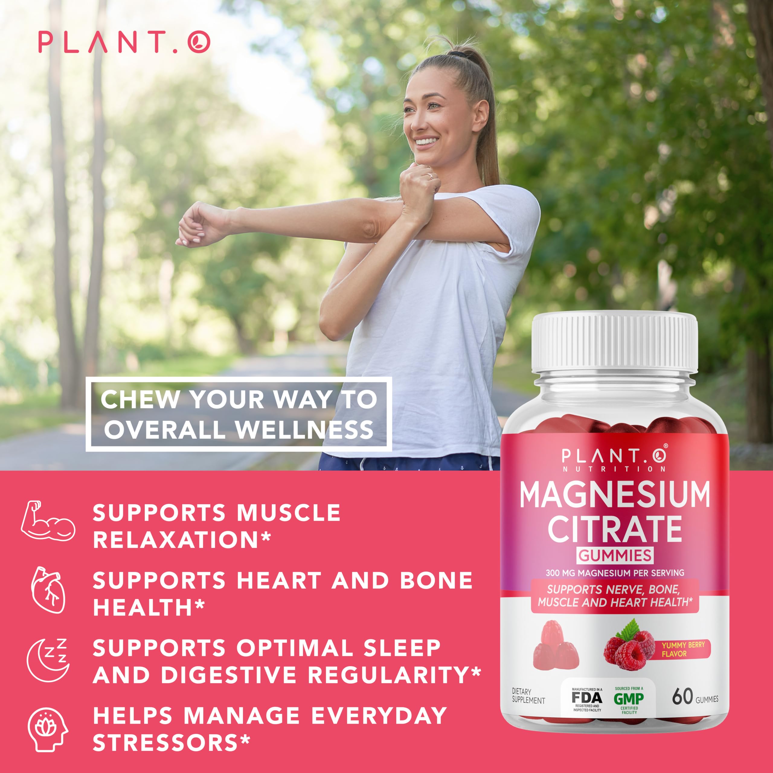 Serving size of PLANT.O NUTRITION Magnesium Gummies