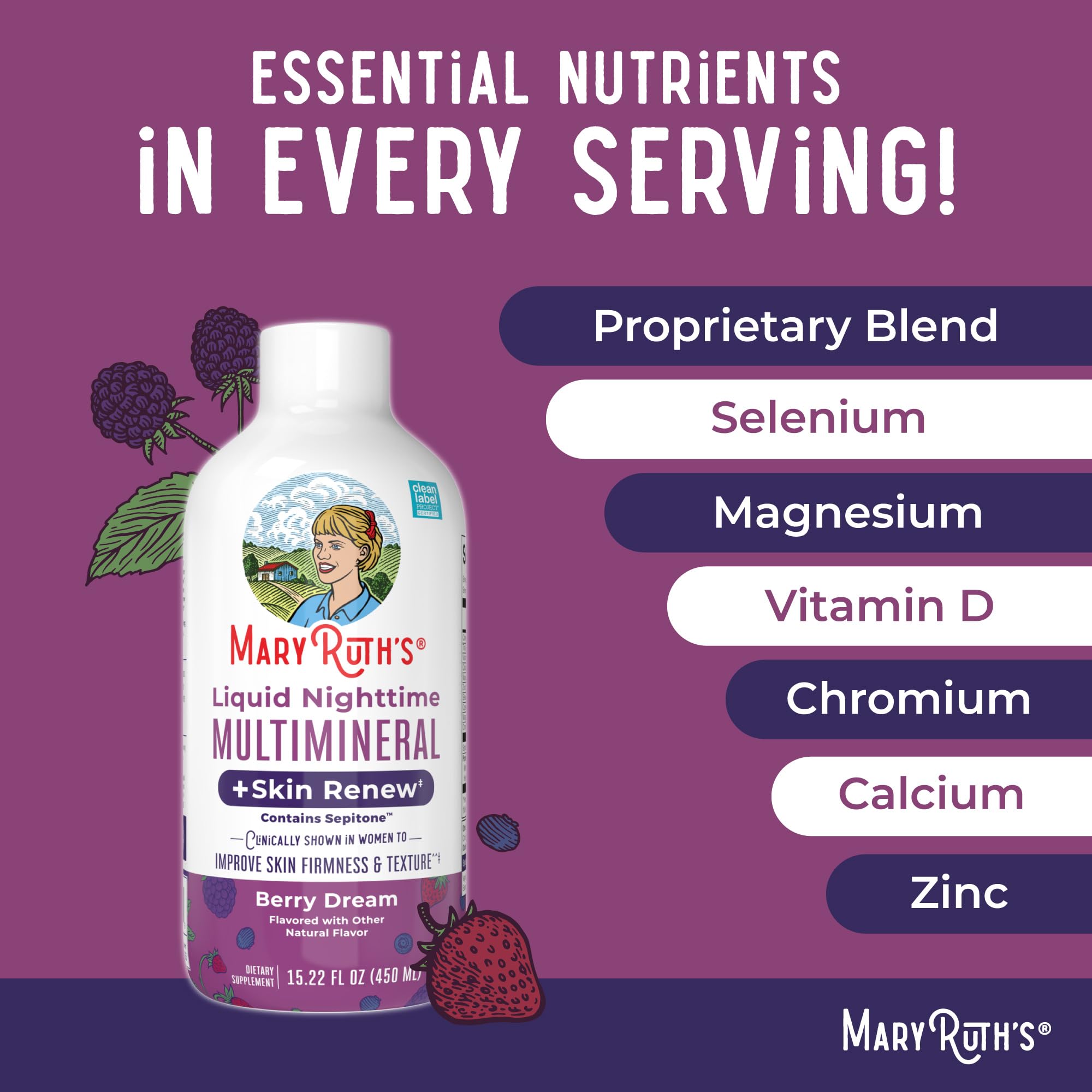 Serving suggestion for MARYRUTH'S Liquid Nighttime Multimineral