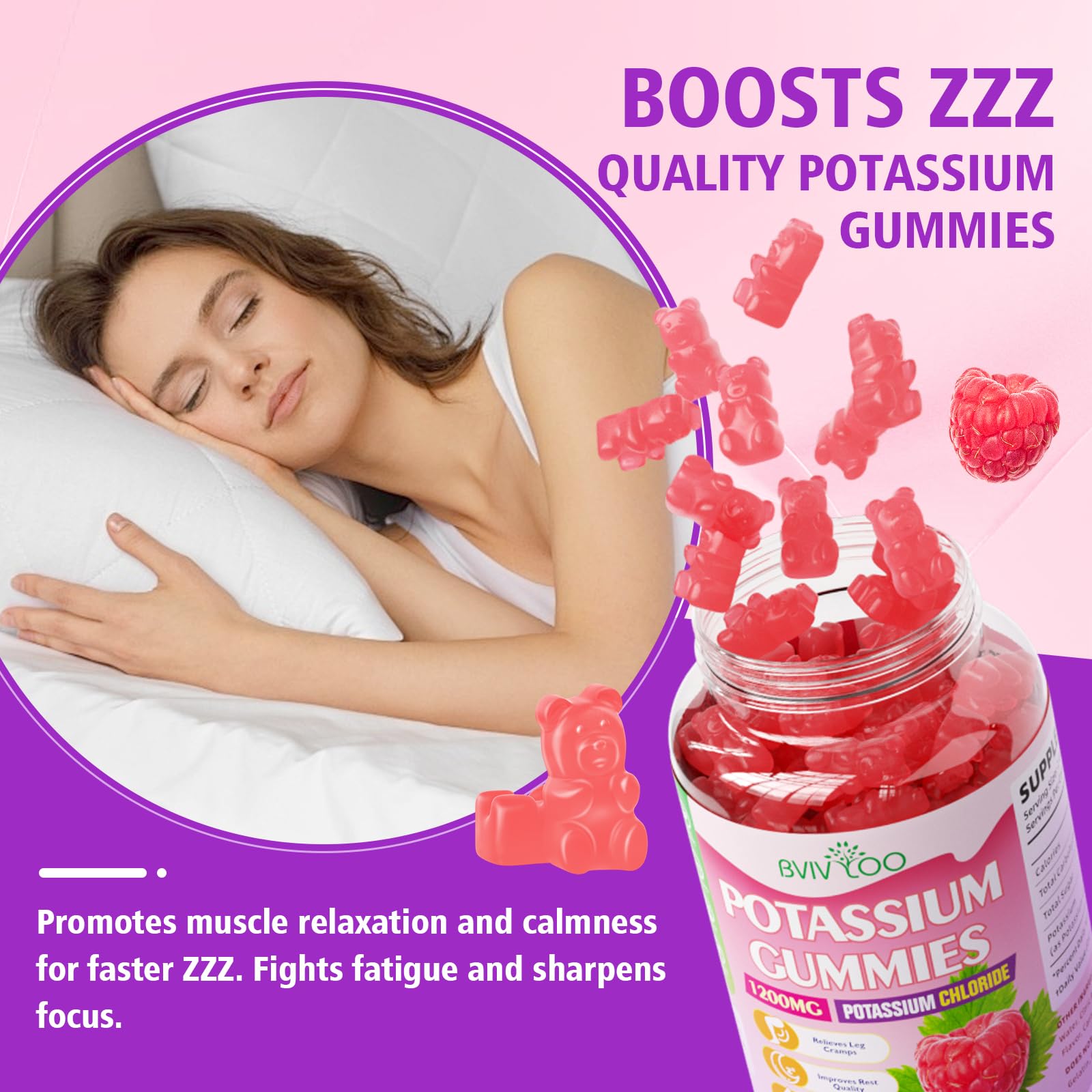 Serving suggestion of BVIVLOO Potassium Chloride Gummies on a table