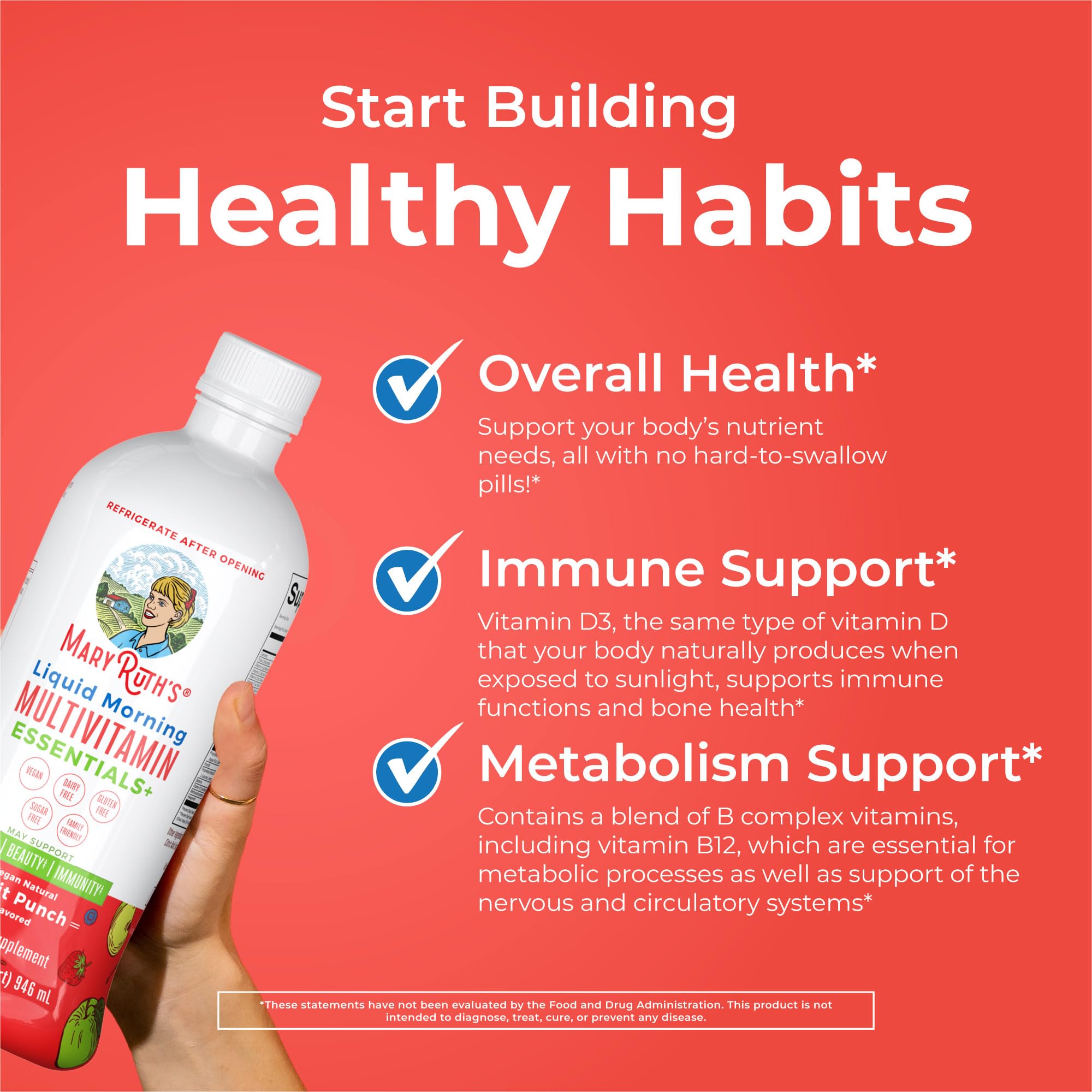 Serving suggestion of MARYRUTH'S Liquid Morning Multivitamin Essentials+