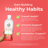 Serving suggestion of MARYRUTH'S Liquid Morning Multivitamin Essentials+ in a glass